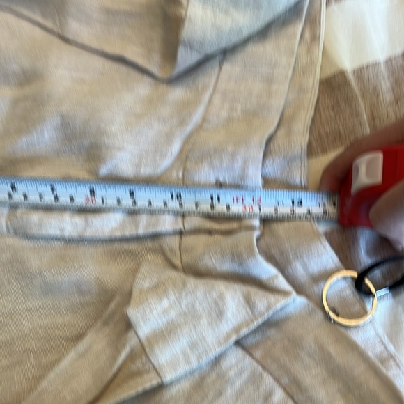 Vivian Shyu Bohemian Beige Wide-Leg Linen Capris  with Tie Waist Size Medium, - Picture 7 of 9